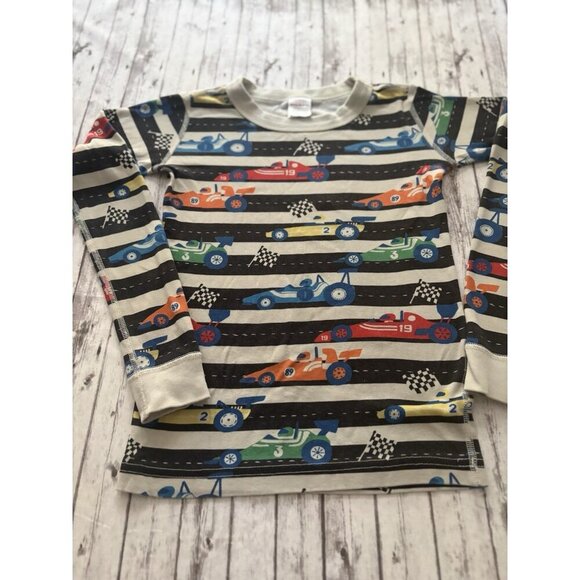 Hanna Andersson Race Car Pajamas Set Size 8 Shorts Long Sleeves Boys Kids - Picture 7 of 9